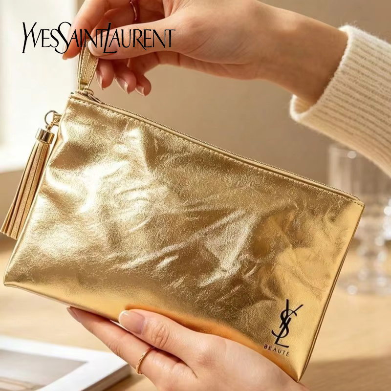 Luxury Designer Bags Ysl - Золотая косметичка YSL, портативная водонепроницаемая многофункциональная