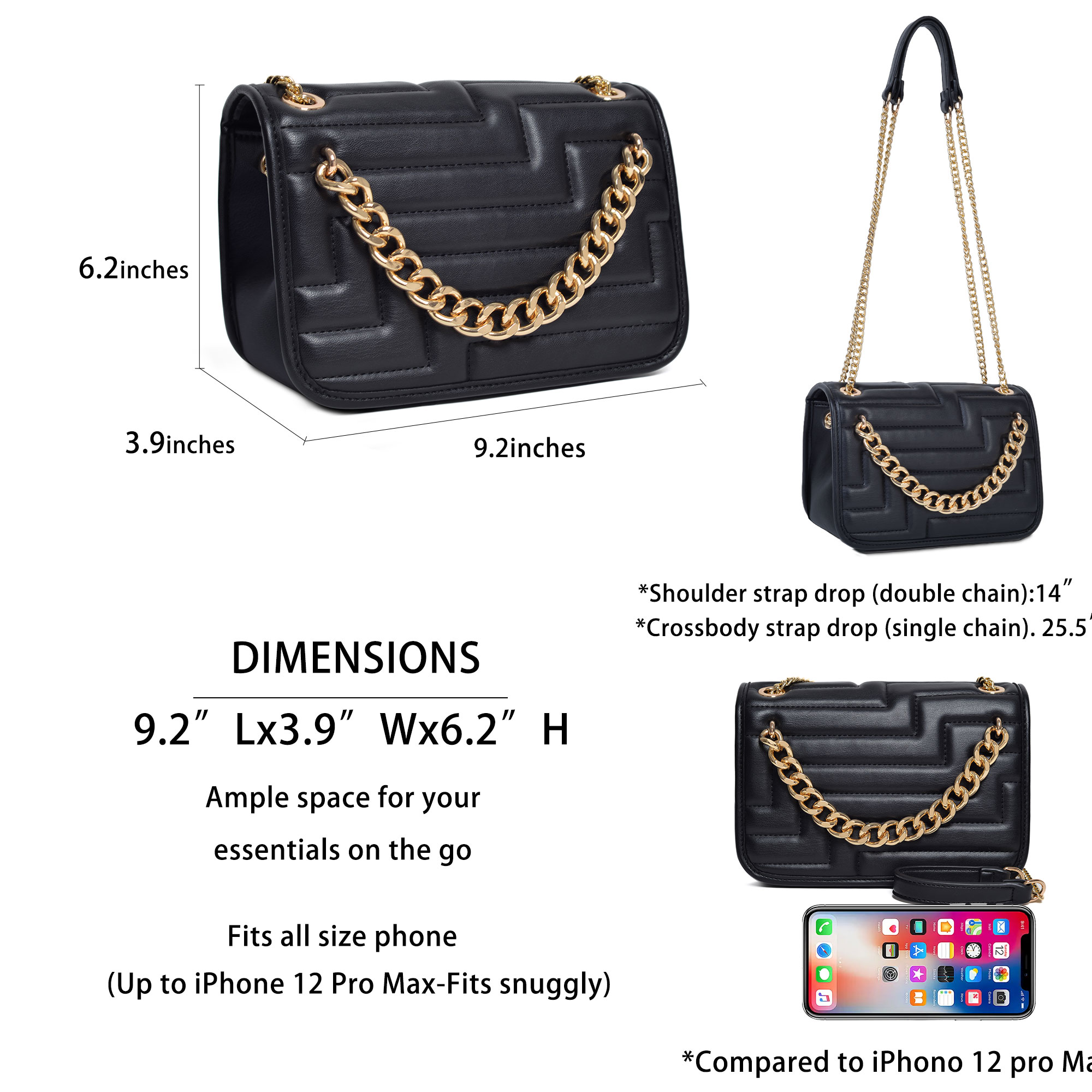 Женская сумка через плечо из в – обзор и цена Chain Crossbody Quilted